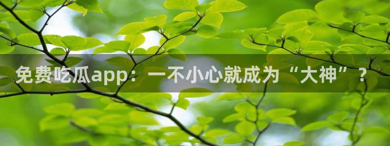 吃瓜.：免费吃瓜app：一不小心就成为“大神”？